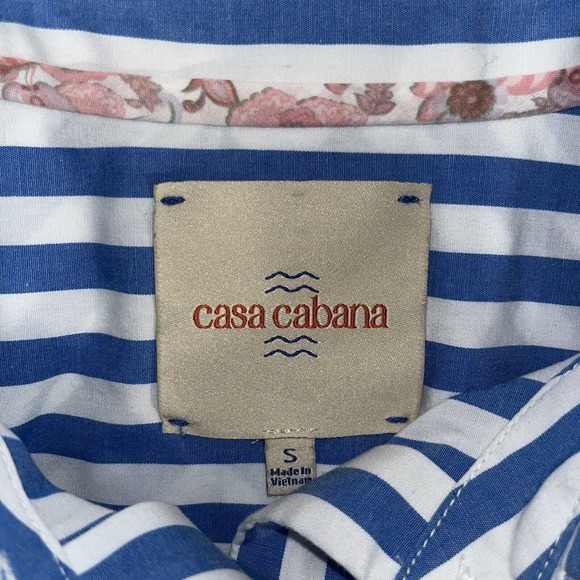 S Small Nautical Bethany Short Stripe Shirt CASA CABANA - Picture 5 of 13
